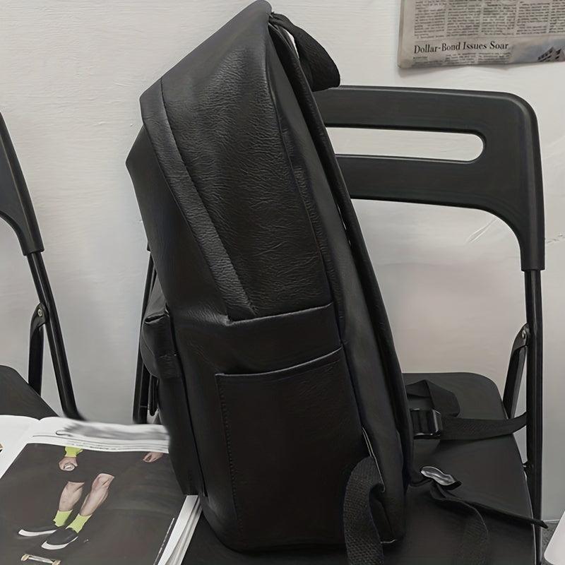 Large Capacity PU Leather Backpack for School and Travel