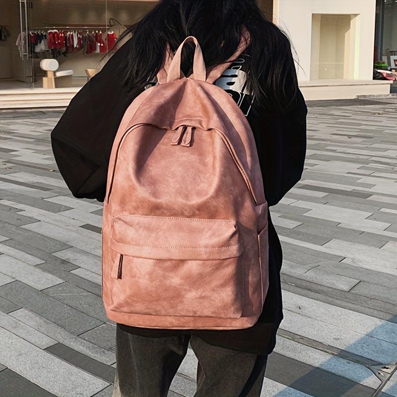 Large Capacity PU Leather Backpack for School and Travel