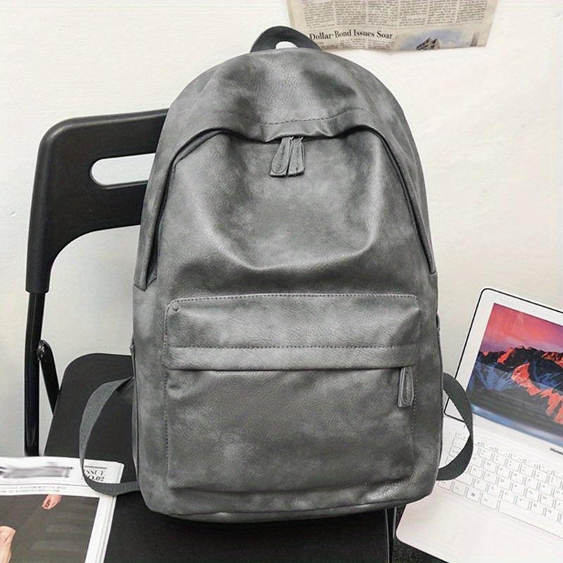 Large Capacity PU Leather Backpack for School and Travel