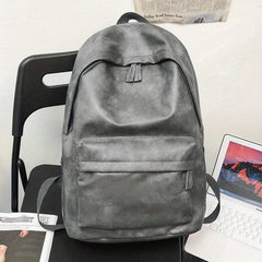 Large Capacity PU Leather Backpack for School and Travel