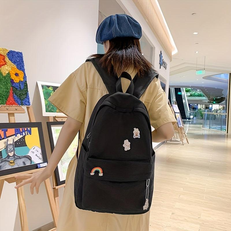 Preppy Style Laptop Backpack Casual Travel School Bag