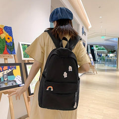Preppy Style Laptop Backpack Casual Travel School Bag