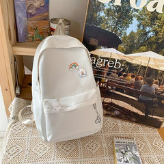 Preppy Style Laptop Backpack Casual Travel School Bag