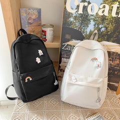 Preppy Style Laptop Backpack Casual Travel School Bag