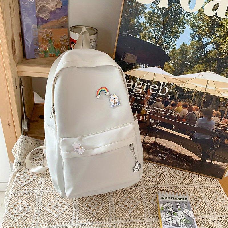 Preppy Style Laptop Backpack Casual Travel School Bag
