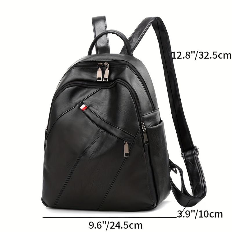 Minimalist Solid Backpack Zipper Storage Bag For School Women