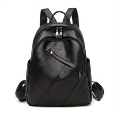 Minimalist Solid Backpack Zipper Storage Bag For School Women