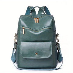 Large Capacity PU Leather School Backpack