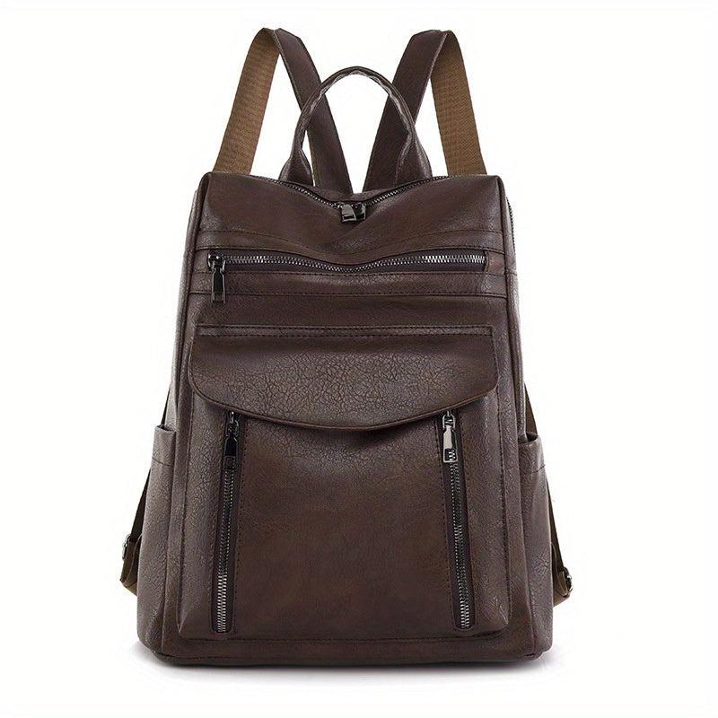 Casual Vintage Backpack Solid Rucksack Women's Travel Daypack