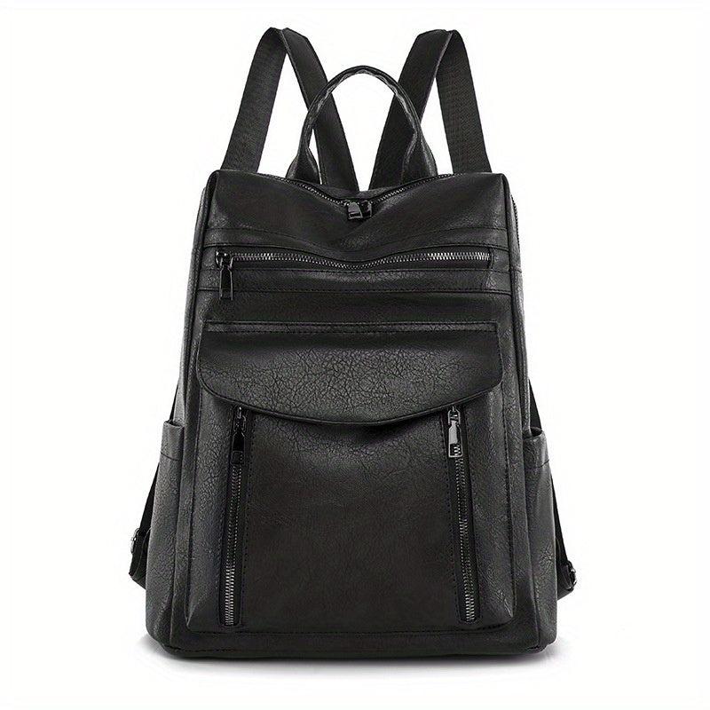Casual Vintage Backpack Solid Rucksack Women's Travel Daypack