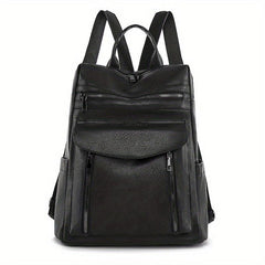 Casual Vintage Backpack Solid Rucksack Women's Travel Daypack