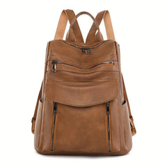 Casual Vintage Backpack Solid Rucksack Women's Travel Daypack