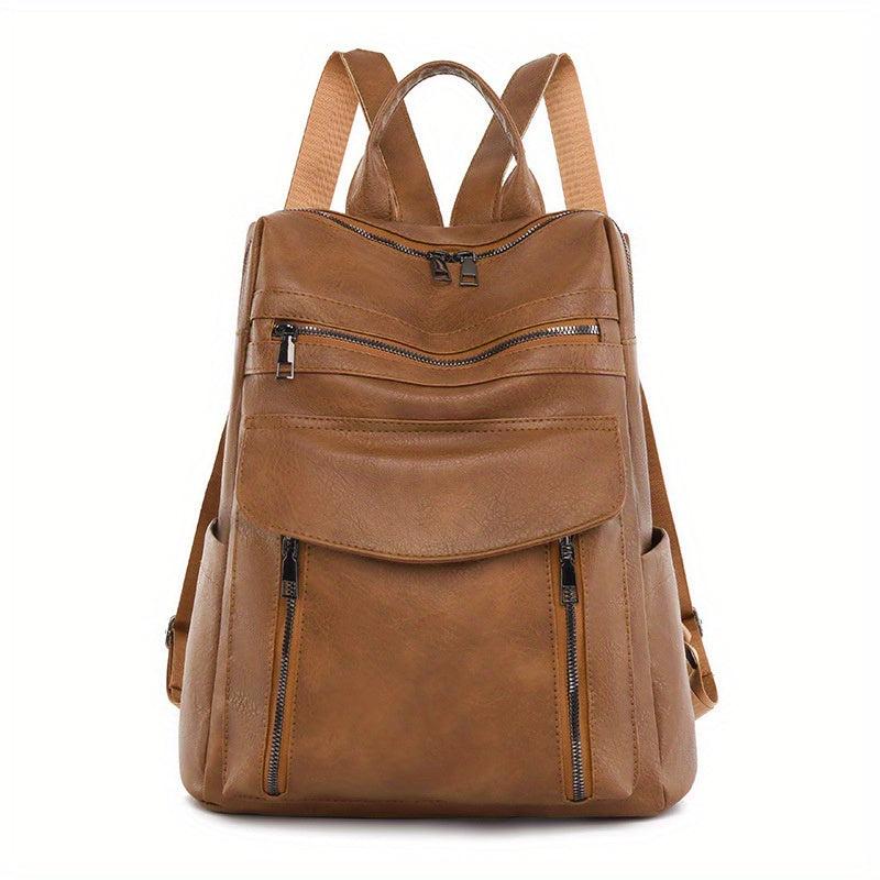 Casual Vintage Backpack Solid Rucksack Women's Travel Daypack