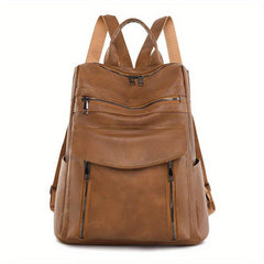 Casual Vintage Backpack Solid Rucksack Women's Travel Daypack