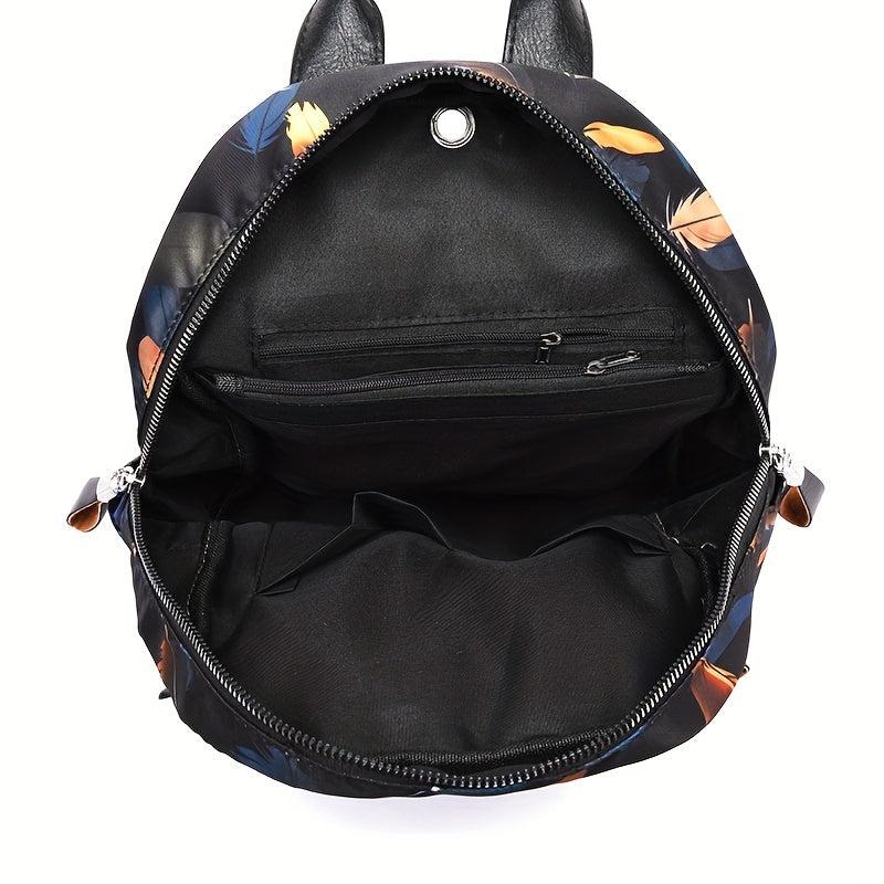 Butterfly Feather Pattern Backpack Zipper Daypack Travel Schoolbag