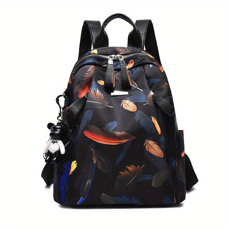 Butterfly Feather Pattern Backpack Zipper Daypack Travel Schoolbag