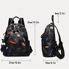 Butterfly Feather Pattern Backpack Zipper Daypack Travel Schoolbag
