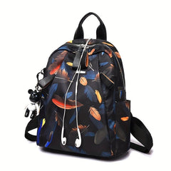 Butterfly Feather Pattern Backpack Zipper Daypack Travel Schoolbag