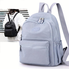 Large Capacity Stylish Solid Nylon Zipper Backpack
