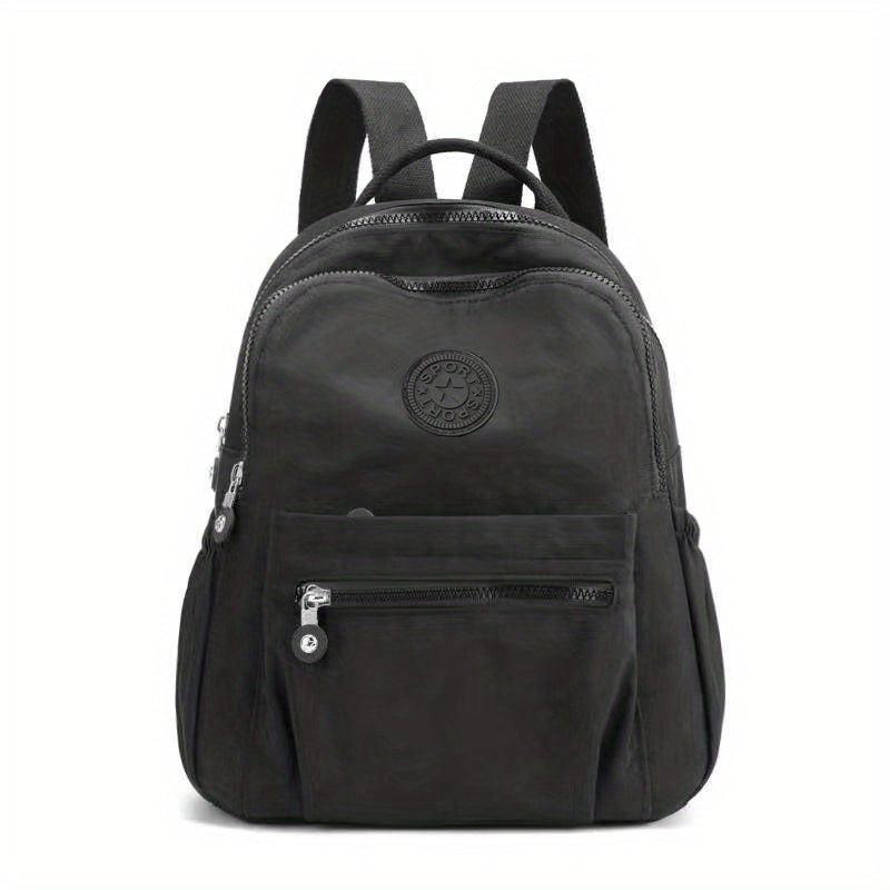 Large Capacity Stylish Solid Nylon Zipper Backpack