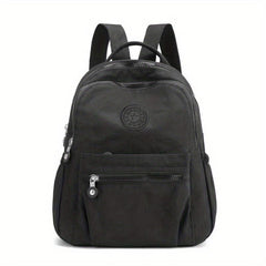 Large Capacity Stylish Solid Nylon Zipper Backpack