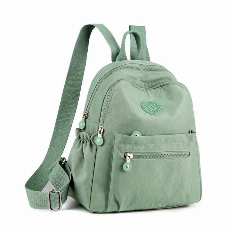 Large Capacity Stylish Solid Nylon Zipper Backpack