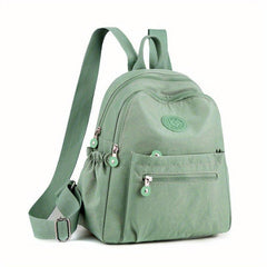 Large Capacity Stylish Solid Nylon Zipper Backpack