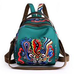 Nylon Backpack Retro Casual Large Capacity Shoulder Schoolbag