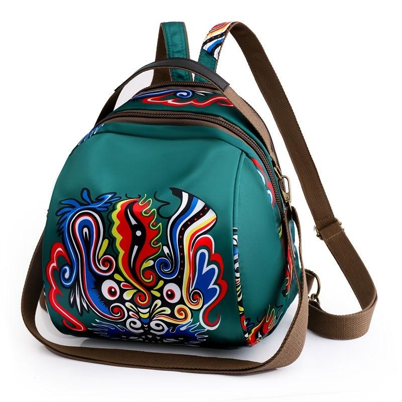 Nylon Backpack Retro Casual Large Capacity Shoulder Schoolbag