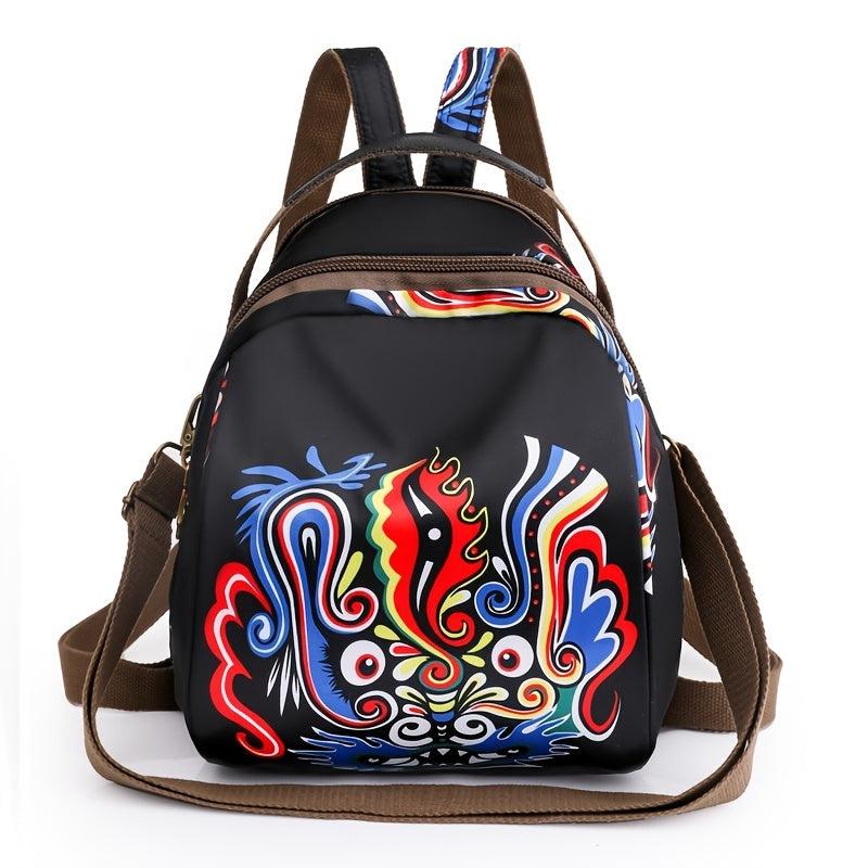 Nylon Backpack Retro Casual Large Capacity Shoulder Schoolbag