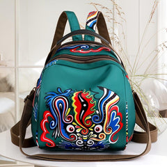 Nylon Backpack Retro Casual Large Capacity Shoulder Schoolbag