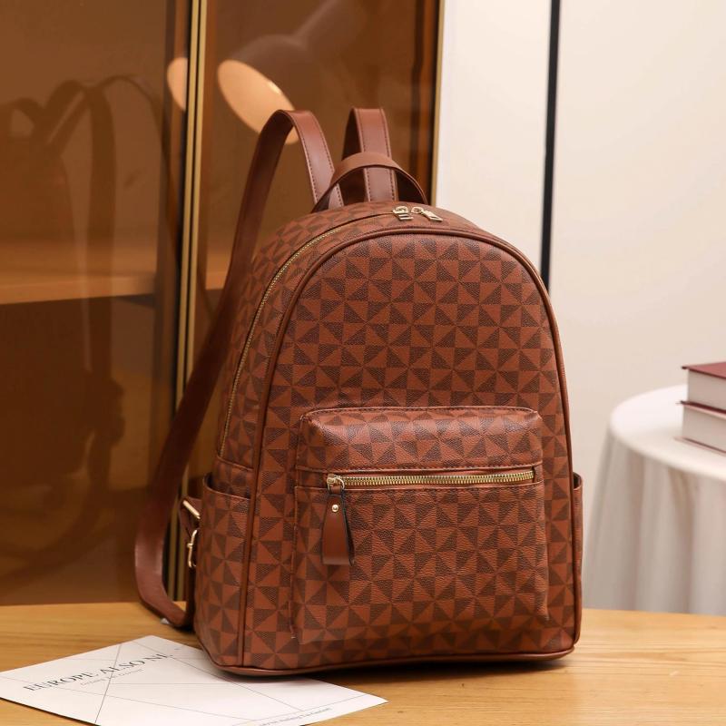 Vintage Argyle Print Small Backpack Daypack Women's Casual Bag
