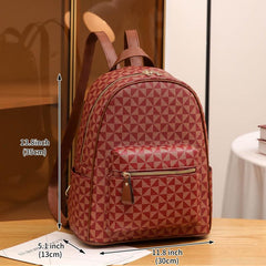 Vintage Argyle Print Small Backpack Daypack Women's Casual Bag