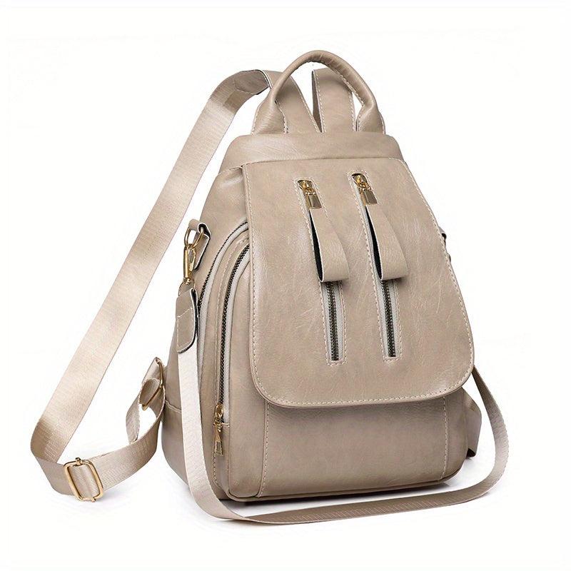 Vintage Flap Backpack Purse Two way PU Leather Shoulder Bag