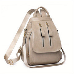 Vintage Flap Backpack Purse Two way PU Leather Shoulder Bag