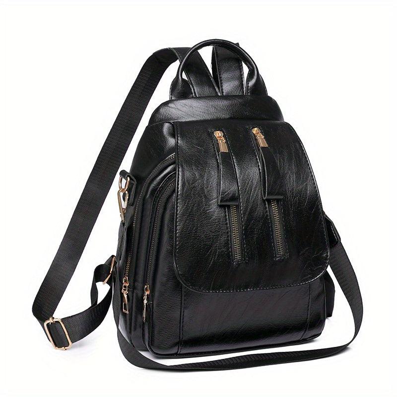 Vintage Flap Backpack Purse Two way PU Leather Shoulder Bag