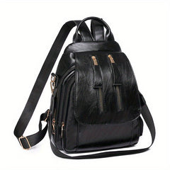 Vintage Flap Backpack Purse Two way PU Leather Shoulder Bag