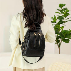 Vintage Flap Backpack Purse Two way PU Leather Shoulder Bag
