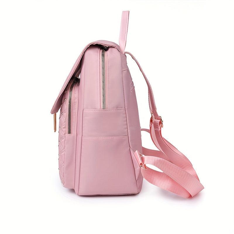Flower Tassel Quilted Large Capacity Preppy Backpack