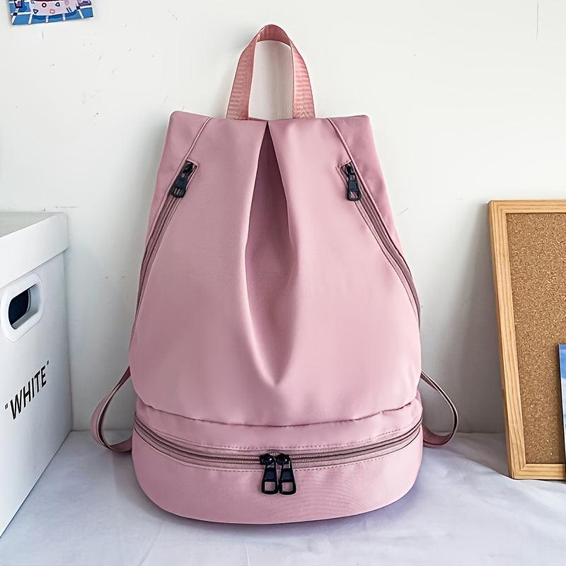 Large Capacity Ruched Backpack with Adjustable Strap