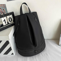 Large Capacity Ruched Backpack with Adjustable Strap