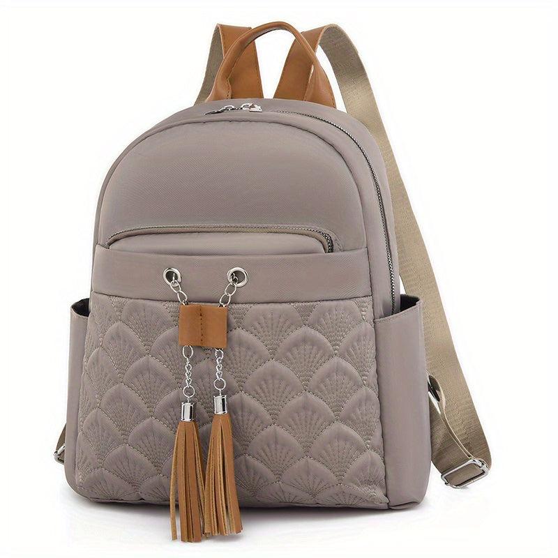 Embroidered Tassel Large Capacity Backpack