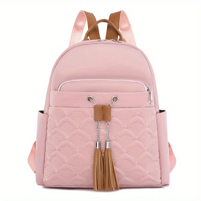 Embroidered Tassel Large Capacity Backpack