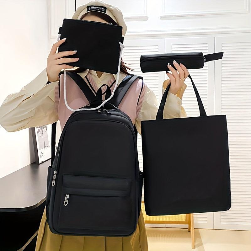 4PCS Large Capacity Backpack Set for Students Girls