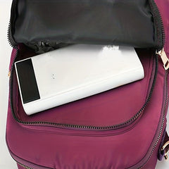 Solid Casual Backpack Adjustable Rucksack Women's Daypack