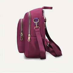 Solid Casual Backpack Adjustable Rucksack Women's Daypack