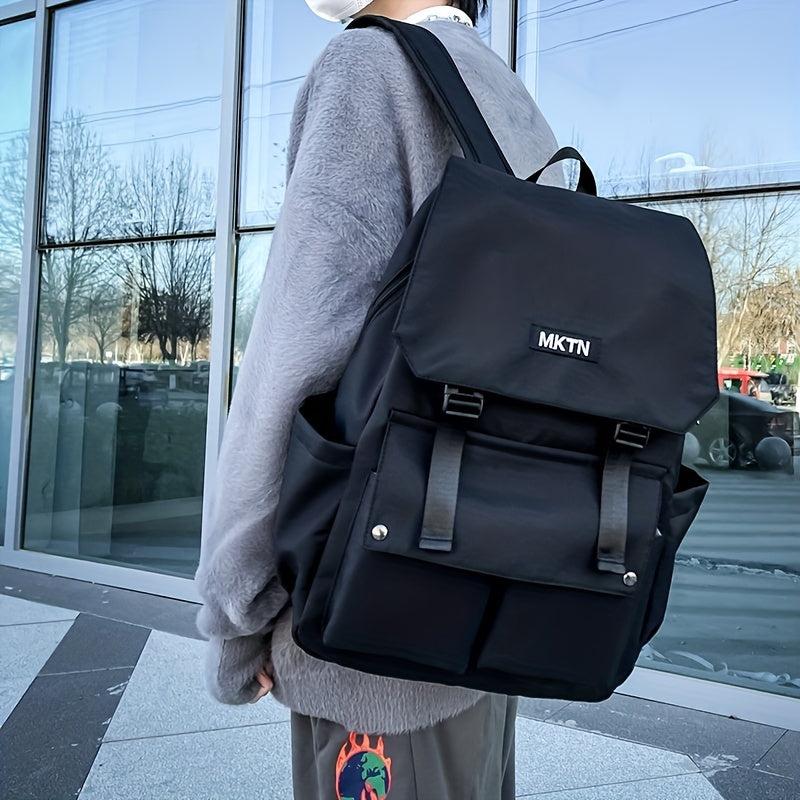 Nylon Flap Backpack Buckle Student Schoolbag Casual Travel Bookbag