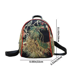 Phoenix Sequin Embroidery Mini Backpack For Women