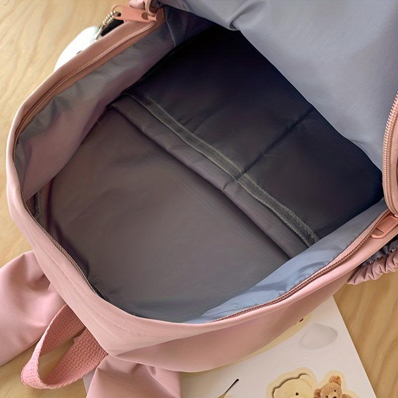Rabbit Ear Decor Large Capacity Backpack Nylon Durable Lightweight School Bag