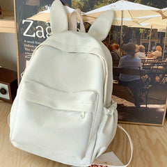 Rabbit Ear Decor Large Capacity Backpack Nylon Durable Lightweight School Bag